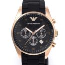 Emporio Armani Ladies Sportivo Chronograph Rose Gold PVD Watch - AR5906